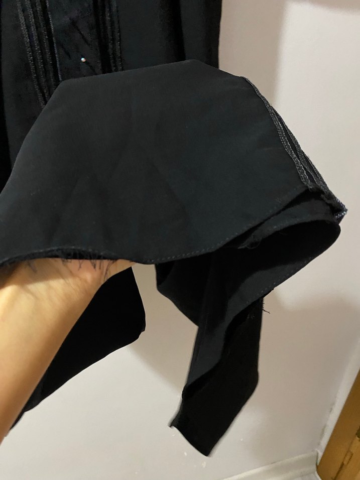 Düğmeli Siyah Uzun Kadın Elbise - Görsel 2