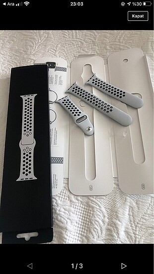Orijinal Apple Watch beyaz Nike kordon