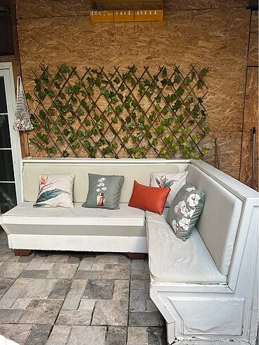 Balkon bahçe sandıklı L koltuk