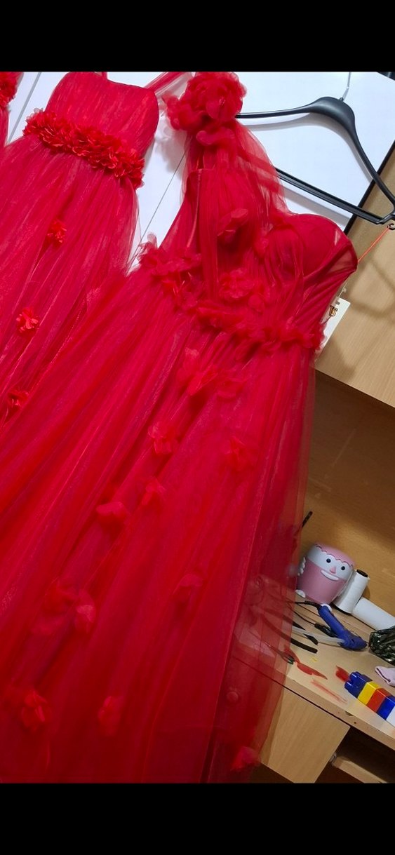 Kırmızı Uzun Katmanlı Kınalık - Görsel 3