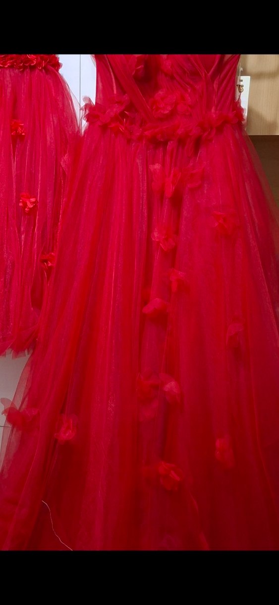 Kırmızı Uzun Katmanlı Kınalık - Görsel 2