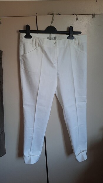 38 Beden beyaz Renk Kumaş pantolon 