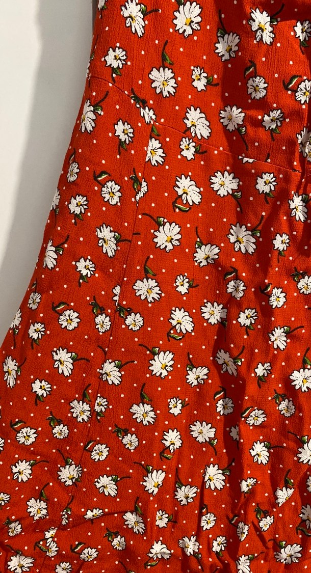 Kısa Kollu Kırmızı Bohem Midi Elbise - Görsel 5