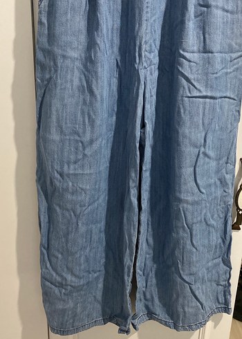 Mavi Denim Askılı Midi Tulum - Görsel 2