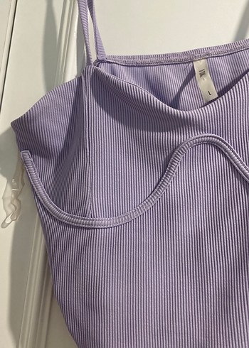 Lila Piliseli İnce Askılı Atlet - Görsel 4