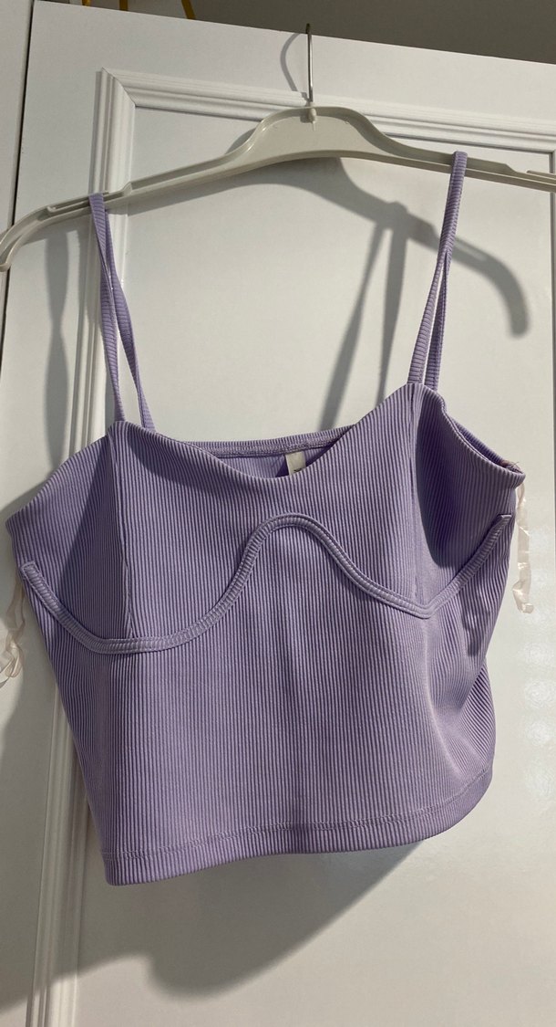 Lila Piliseli İnce Askılı Atlet - Görsel 2