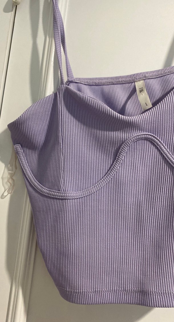 Lila Piliseli İnce Askılı Atlet - Görsel 4