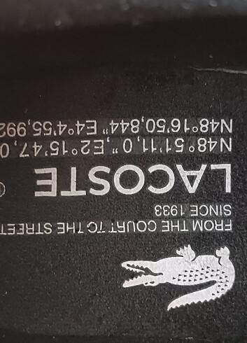 41 Beden Lacoste L003 41 no ayakkabı 