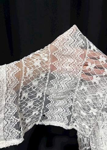 Uzun Beyaz Nakışlı Bohem Kadın Plaj Elbisesi - Görsel 3