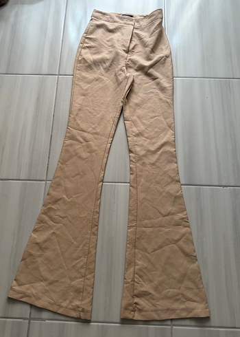 34 Beden Kadın Bej Kumaş Pantolon