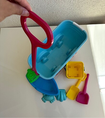 Çocuk kum oyuncağı her parçası sağlam???????? vagonlu kova seti - Görsel 6