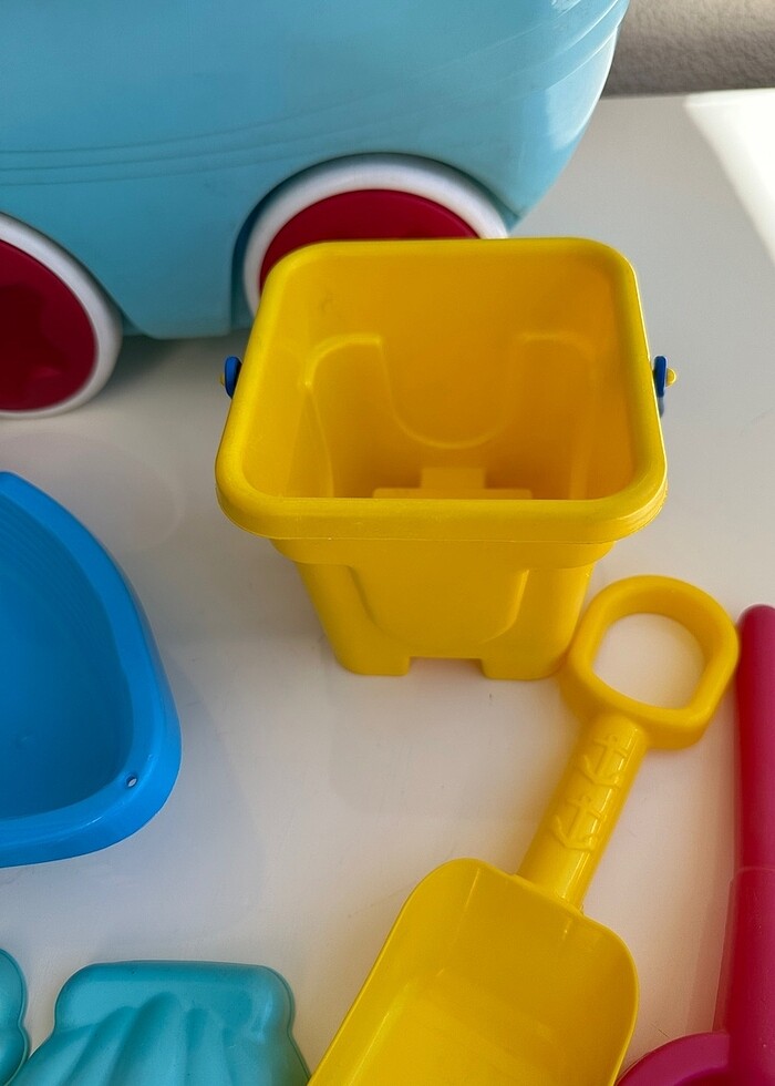 Çocuk kum oyuncağı her parçası sağlam???????? vagonlu kova seti - Görsel 4