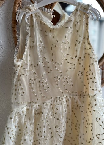Zara Beyaz İşlemeli Dantelli Kız Elbisesi - Görsel 2