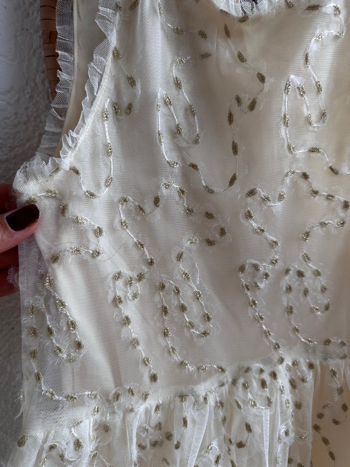 Zara Beyaz İşlemeli Dantelli Kız Elbisesi - Görsel 3