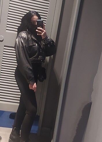 Zara Siyah deri ceket