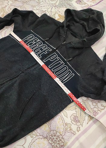 Fermuarlı Siyah Kapüşonlu Sweatshirt - Görsel 4