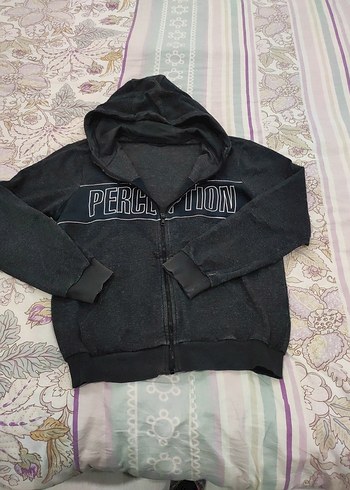 Fermuarlı Siyah Kapüşonlu Sweatshirt - Görsel 3