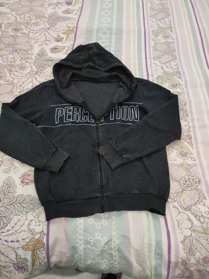 Fermuarlı Siyah Kapüşonlu Sweatshirt - Görsel 3