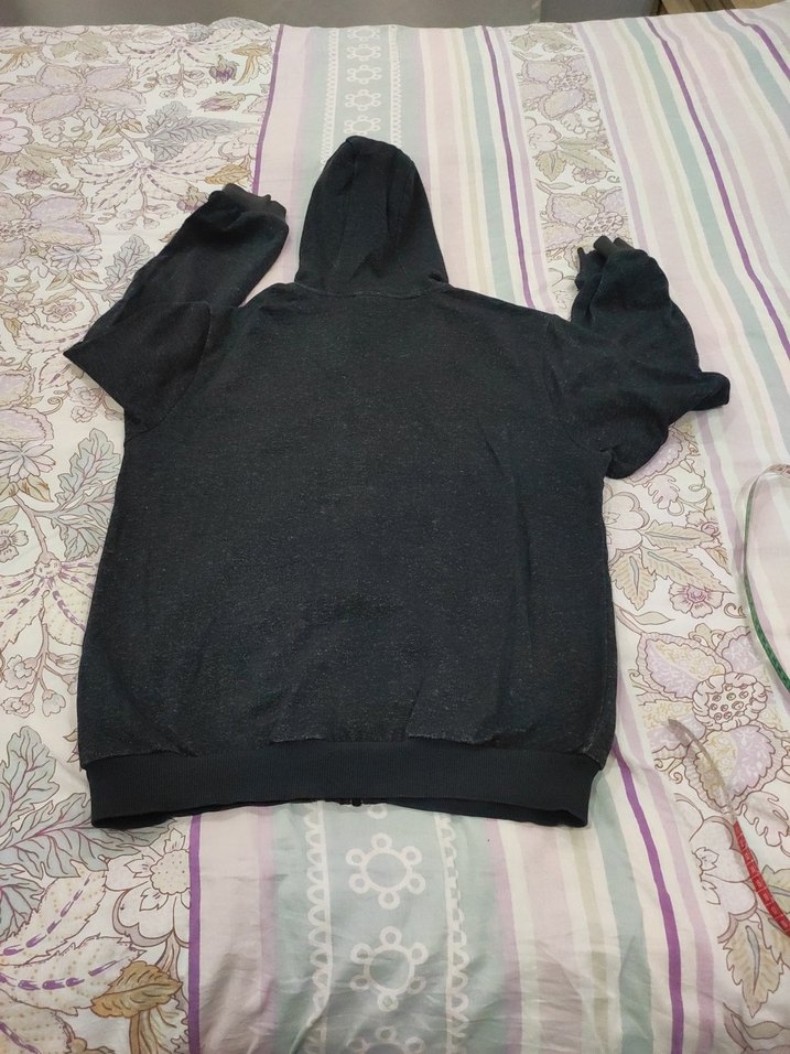 Fermuarlı Siyah Kapüşonlu Sweatshirt - Görsel 2