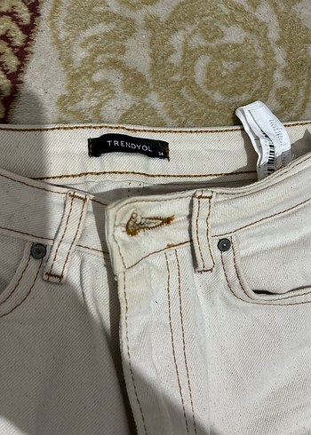 Kadın Bej Kot Pantolon - Görsel 2