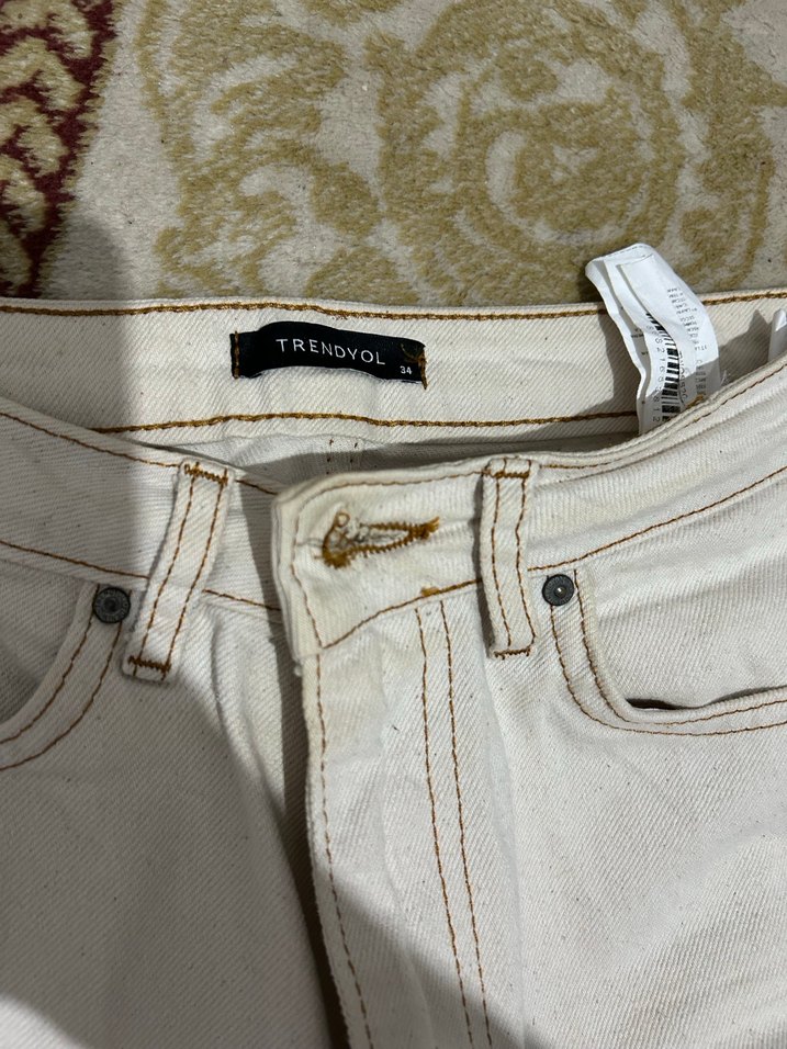 Kadın Bej Kot Pantolon - Görsel 2