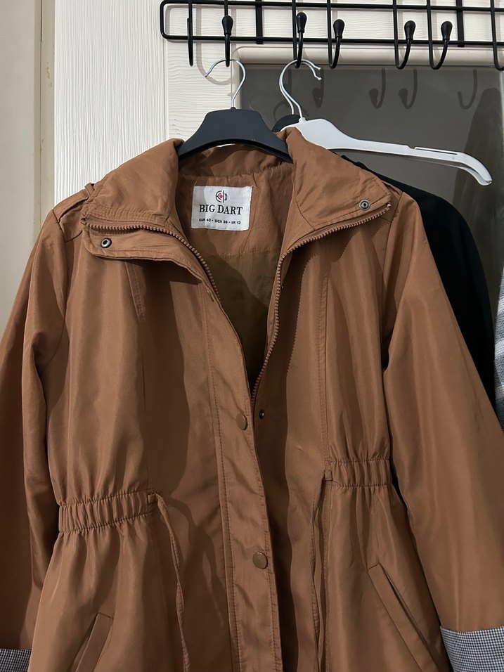 Bej Düğmeli Midi Kadın Ceket - Görsel 3