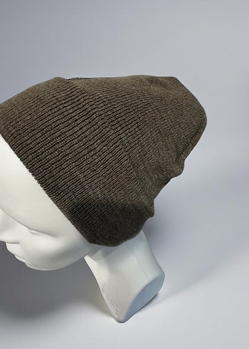 Kadın Kahverengi Örgü Yün Bere - Görsel 2