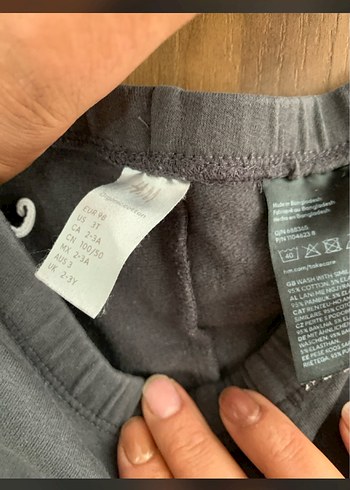 H&M Kemer Detaylı Gri Kız Tayt