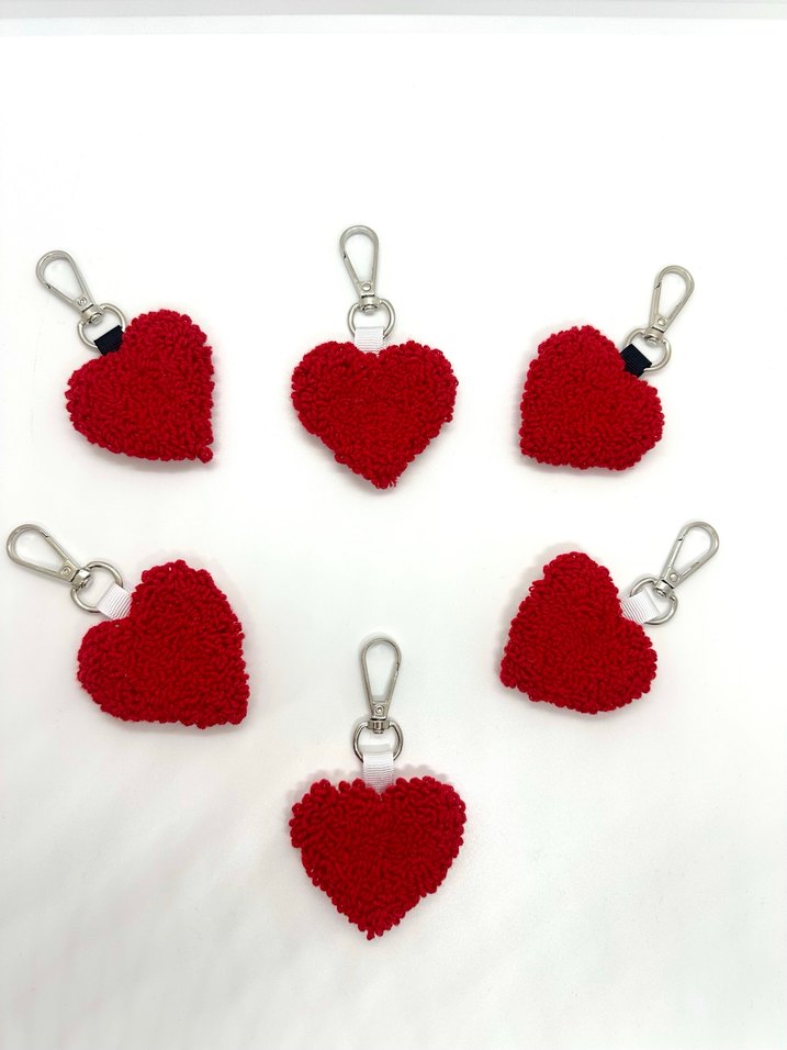 Kırmızı Püsküllü Bohem Kalp Anahtarlık - Görsel 2