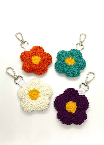 Renkli Boncuklu Çiçek Anahtarlık - Görsel 2