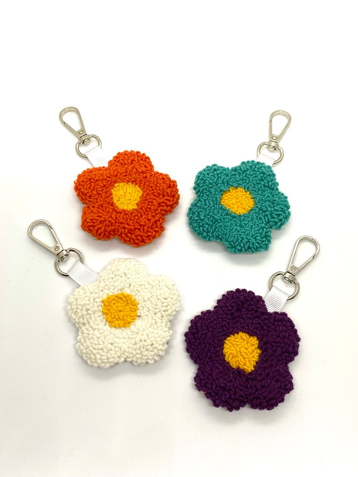 Renkli Boncuklu Çiçek Anahtarlık - Görsel 2