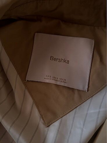 s Beden camel Renk Bershka Trençkot