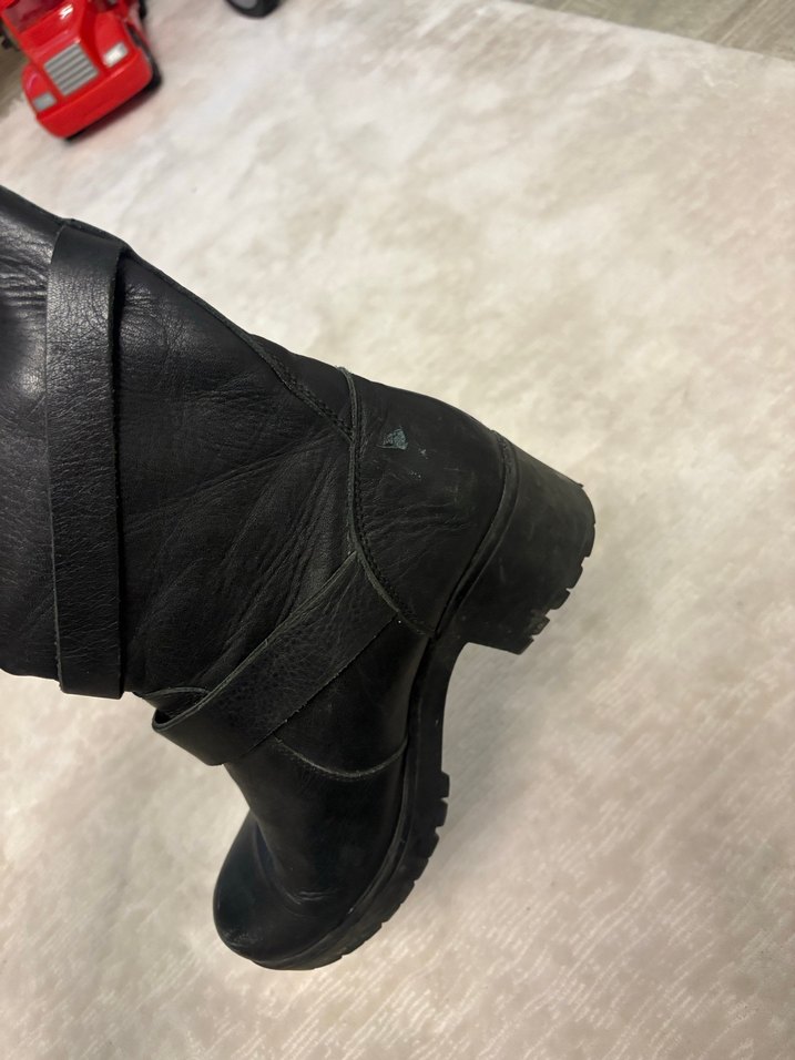 Siyah Deri Tokalı Biker Bot hotiç - Görsel 3