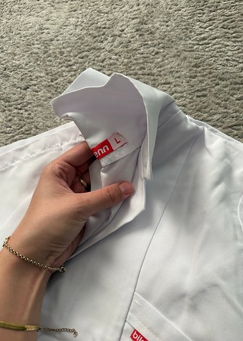 Düz beyaz önlük - Görsel 2