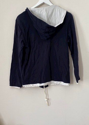 Fermuarlı Kapüşonlu Lacivert Kadın Ceket - Görsel 4