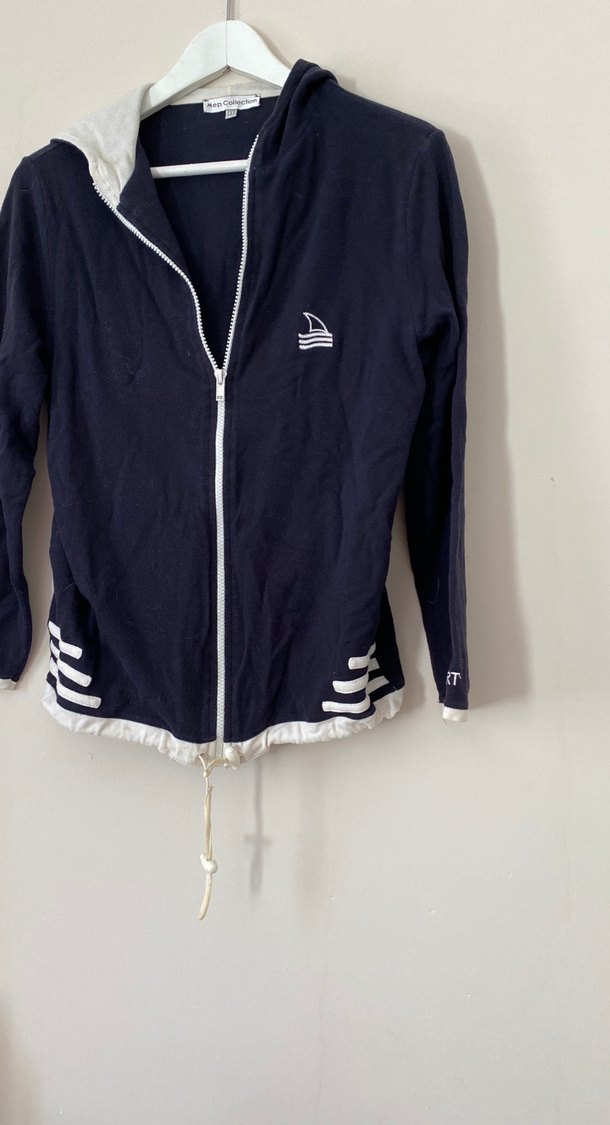 Fermuarlı Kapüşonlu Lacivert Kadın Ceket - Görsel 3