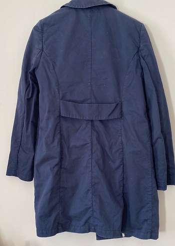 Düğmeli Lacivert trençkot - Görsel 5