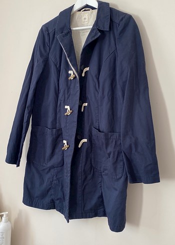 Düğmeli Lacivert trençkot - Görsel 3