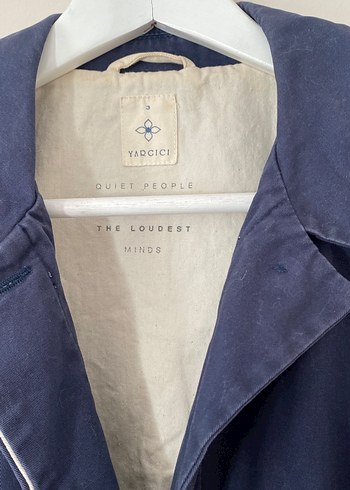 Düğmeli Lacivert trençkot - Görsel 4