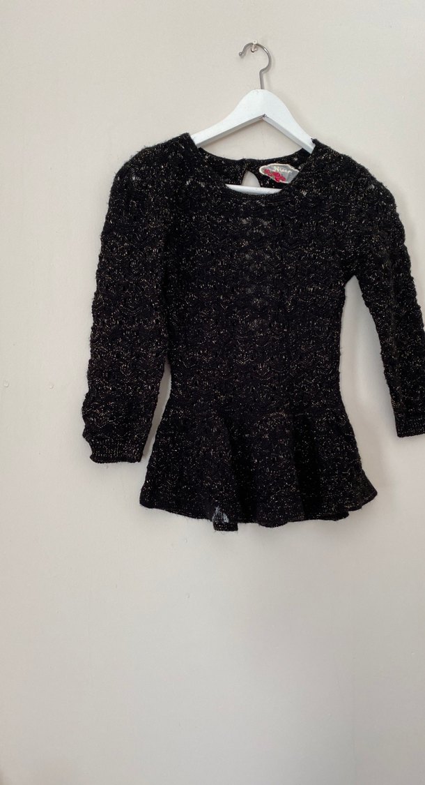 Siyah Desenli Triko Kazak - Görsel 2