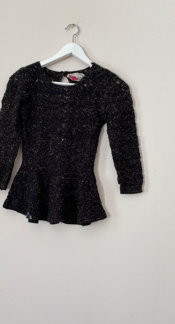 Siyah Desenli Triko Kazak - Görsel 3