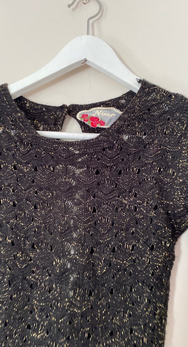 Siyah Desenli Triko Kazak - Görsel 4