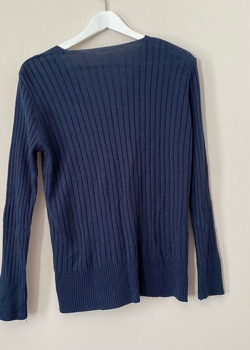 Kadın Lacivert V Yaka Triko Hırka - Görsel 4