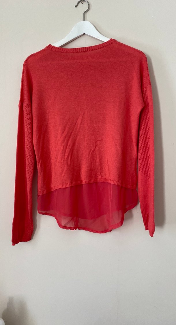 Kırmızı Örgü Kadın Triko - Görsel 5