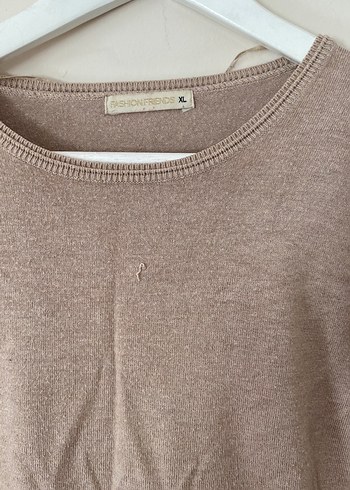 Bej Kadın Uzun Kollu Keten Kazak - Görsel 4