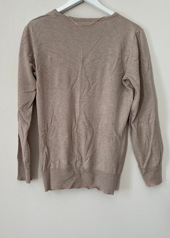 Bej Kadın Uzun Kollu Keten Kazak - Görsel 5