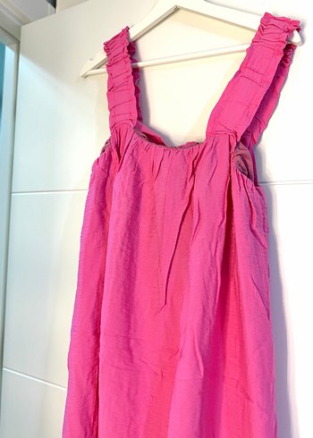 Pembe  Uzun Askılı Elbise - Görsel 4