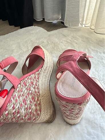 38 Beden pembe Renk Pembe dolgu topuklu ayakkabı