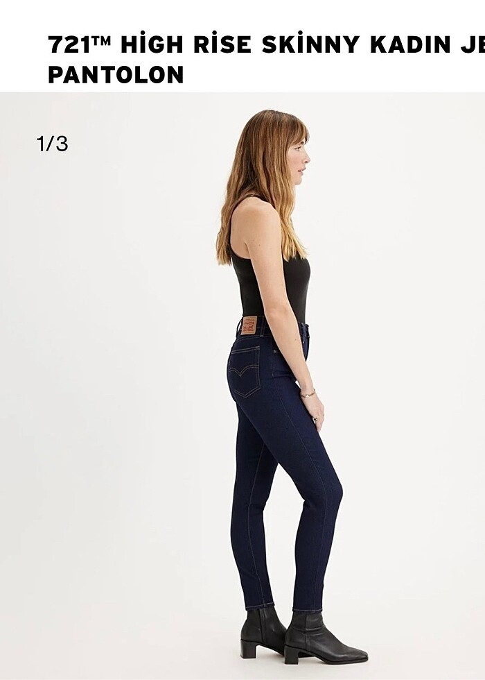 Levis diz detaylı yüksek bel jean - Görsel 3