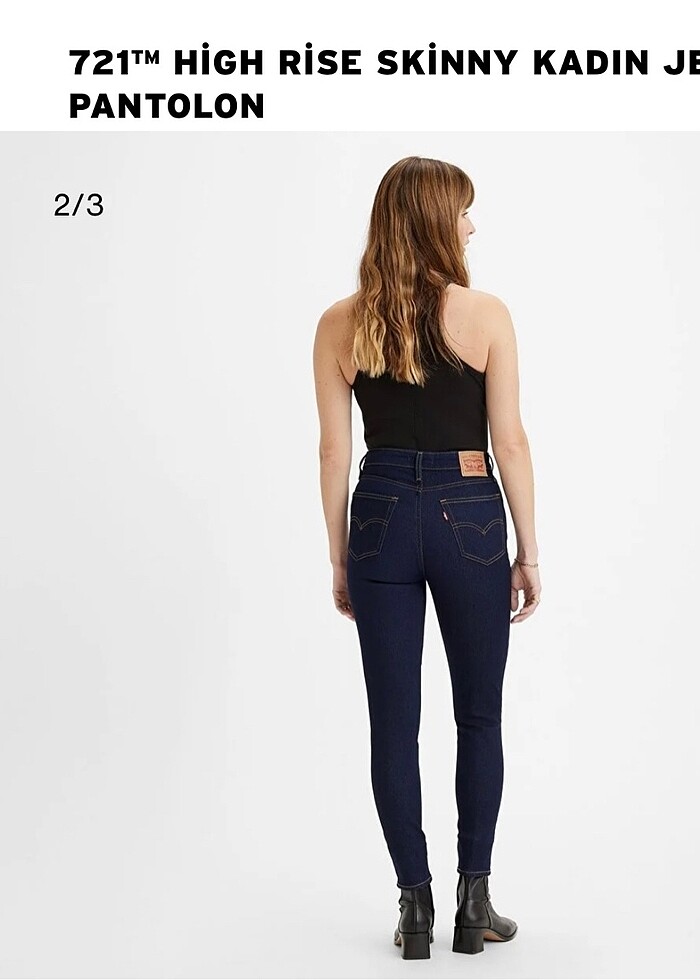 Levis diz detaylı yüksek bel jean - Görsel 4